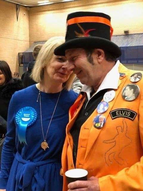 Earl Elvis of East Anglia pictured with Liz Truss at a previous event