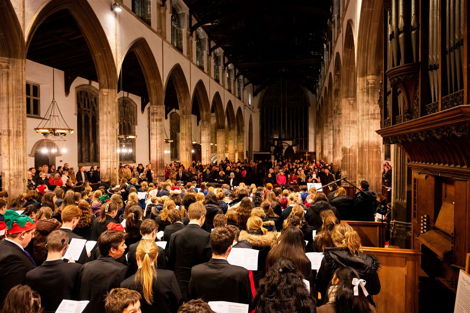 Fenland students were among 400 people who packed a historic King’s Lynn chapel for a community carol concert with the West Norfolk Academies Trust.