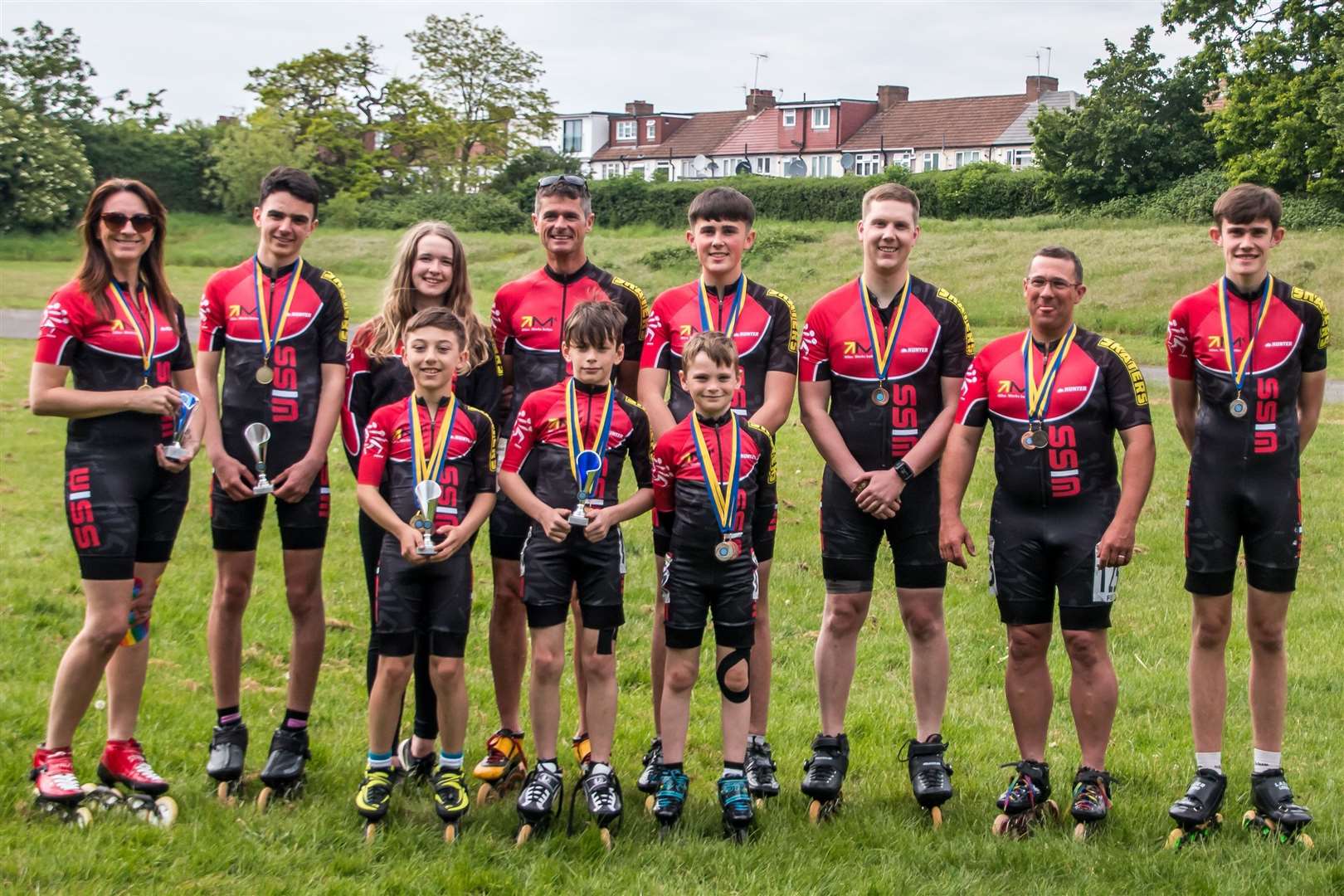 Back row L-R Jo Tidman, Flynn McGurk, Lucy McInerney Mike McInerney, James Eve, Karl Bates, Luke Frary, Warren Eve. Front row: Arthur Buckler, Taylor Barker, Kirby Barker. (10912815)