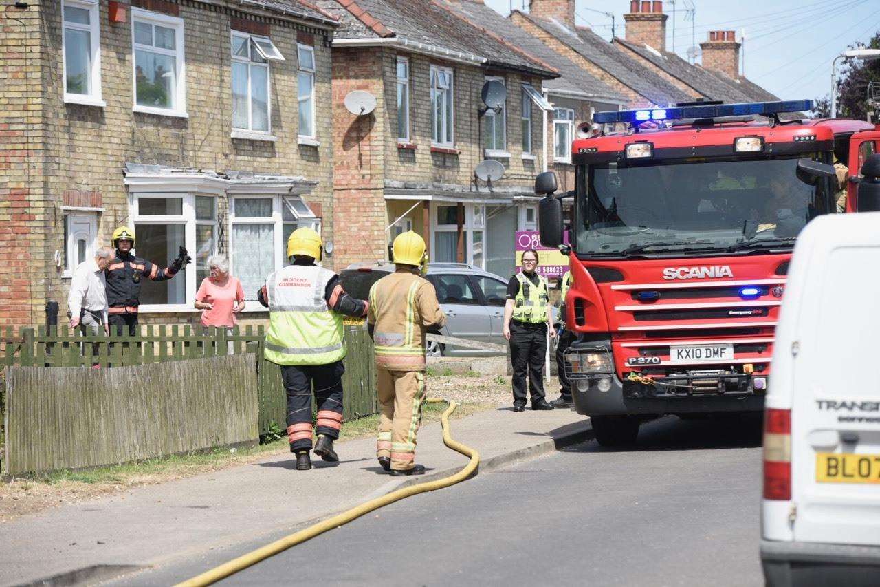 Fire crews tackling a serious blaze in Brigstock Road, Wisbech (2689028)