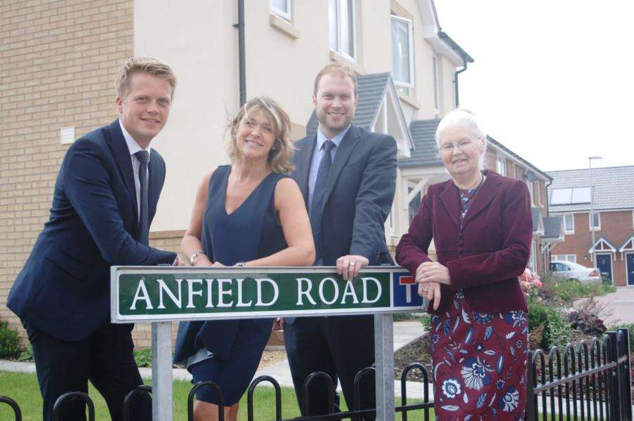 Pictured left to right outside the new homes are; Dan Gooch Partnerships and Investments Manager at Westleigh, Nick Worboys Assistant Director (Development) at the Longhurst Group, Matthew Hogan SHDC's Strategic Housing Manager and Cllr Christine Lawton. ANL-150827-102620001