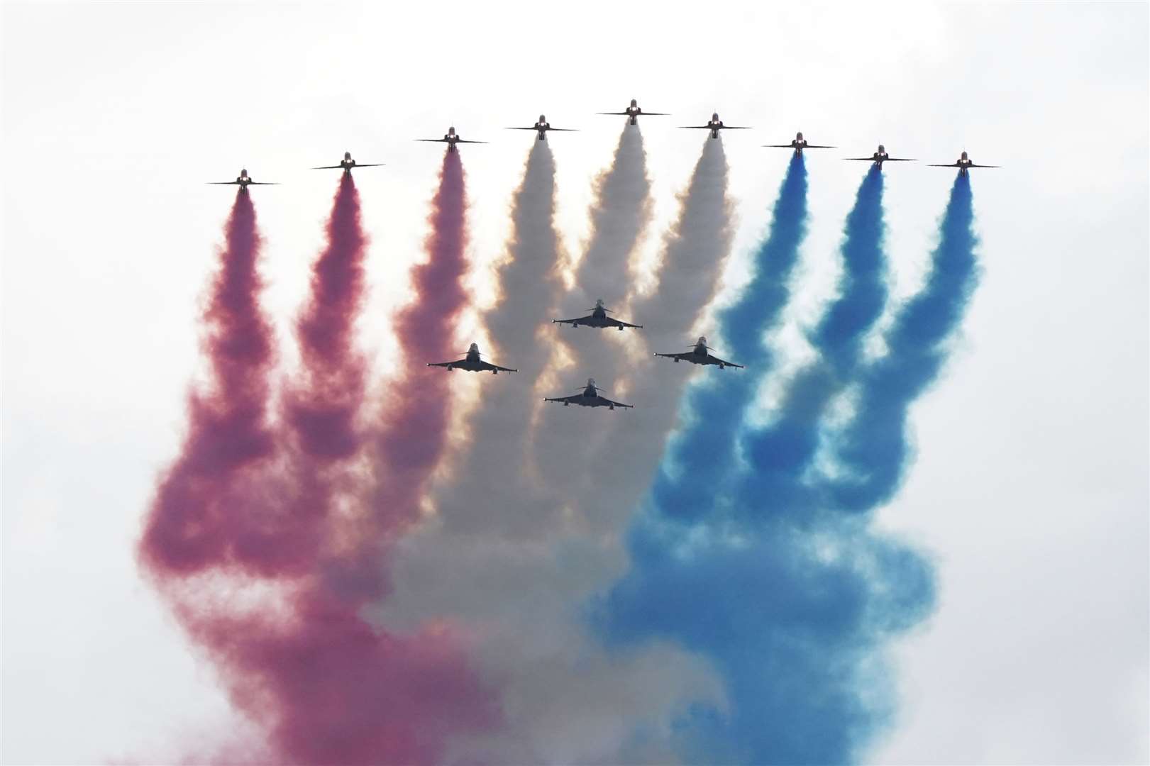 The military flypast (Andrew Matthews/PA)