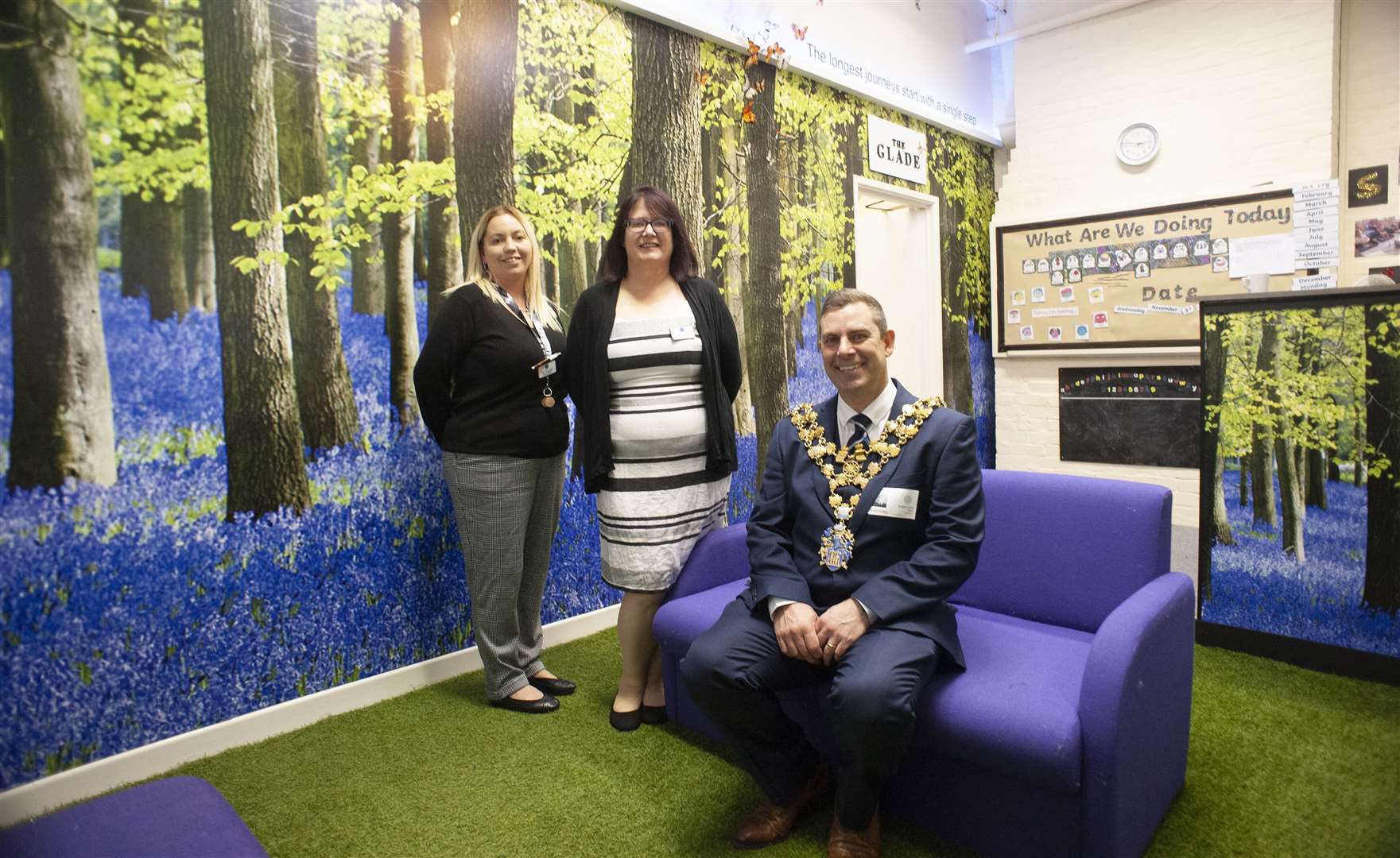 Opening of the New Nurture Classroom Room at Nene School Wisbech..Pictured Wisbech Town Mayor Andrew Lynn. Charlotte King-Elliott.(NurtureT.A) Kathe O'Shea (SENDCO). (52873839)