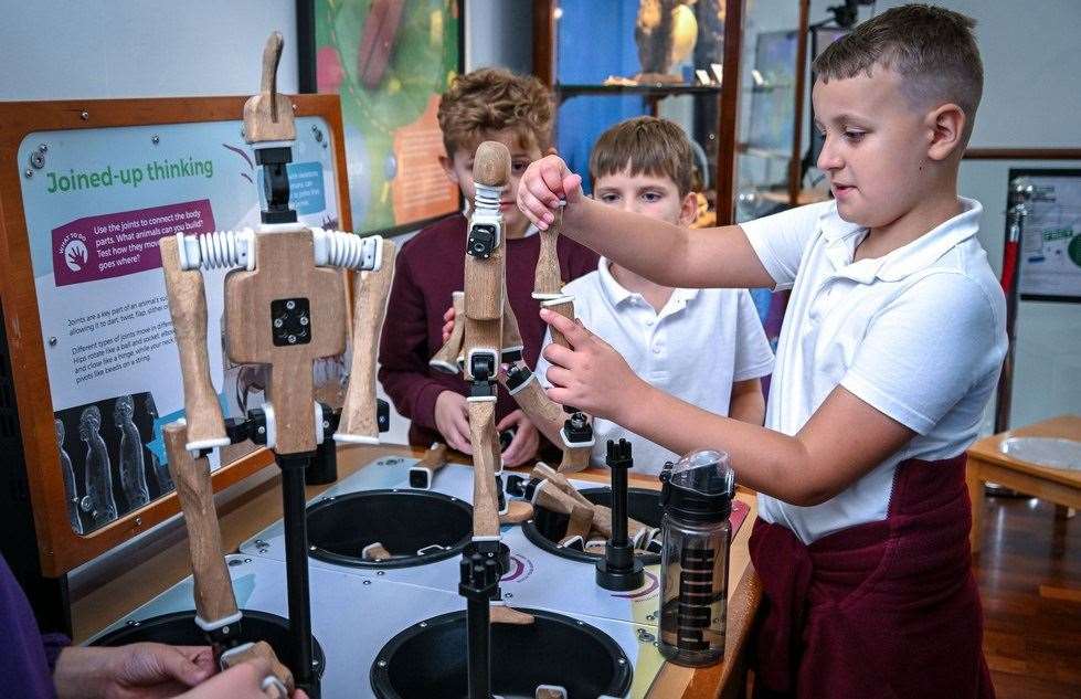 Children taking a first look at the interactive machines in Wisbech Museum for the Wisbech launch of STEM in the Fens this September.