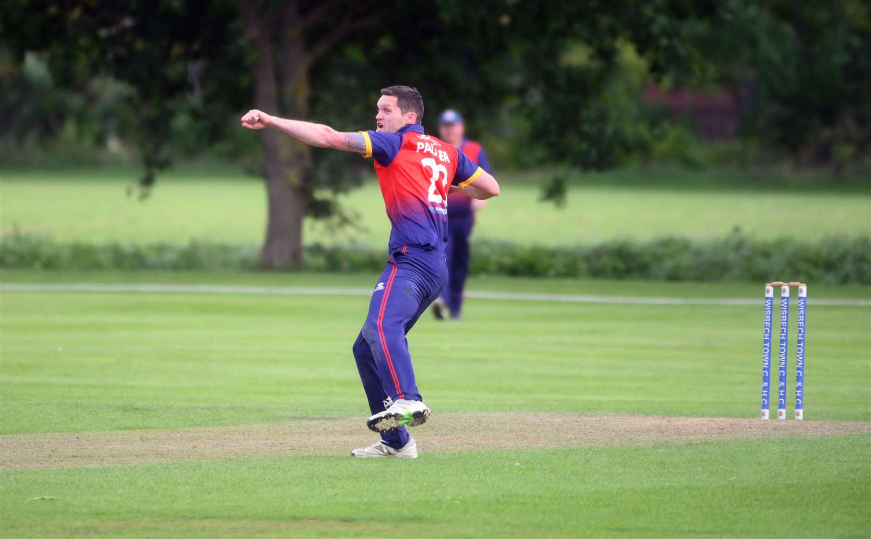 Wisbech v Fakenham in the EAPL play off final..Any Palmer celebrating getting the last wicket. (59554982)