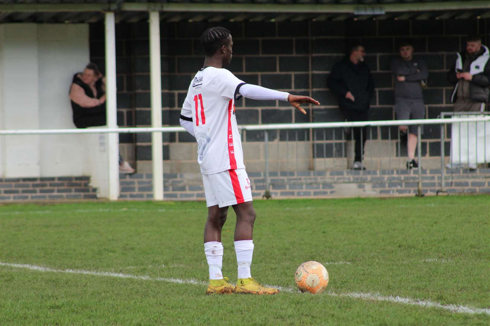 Mo Janneh prepares to take a free kick. Photo: ERIN LARHAM