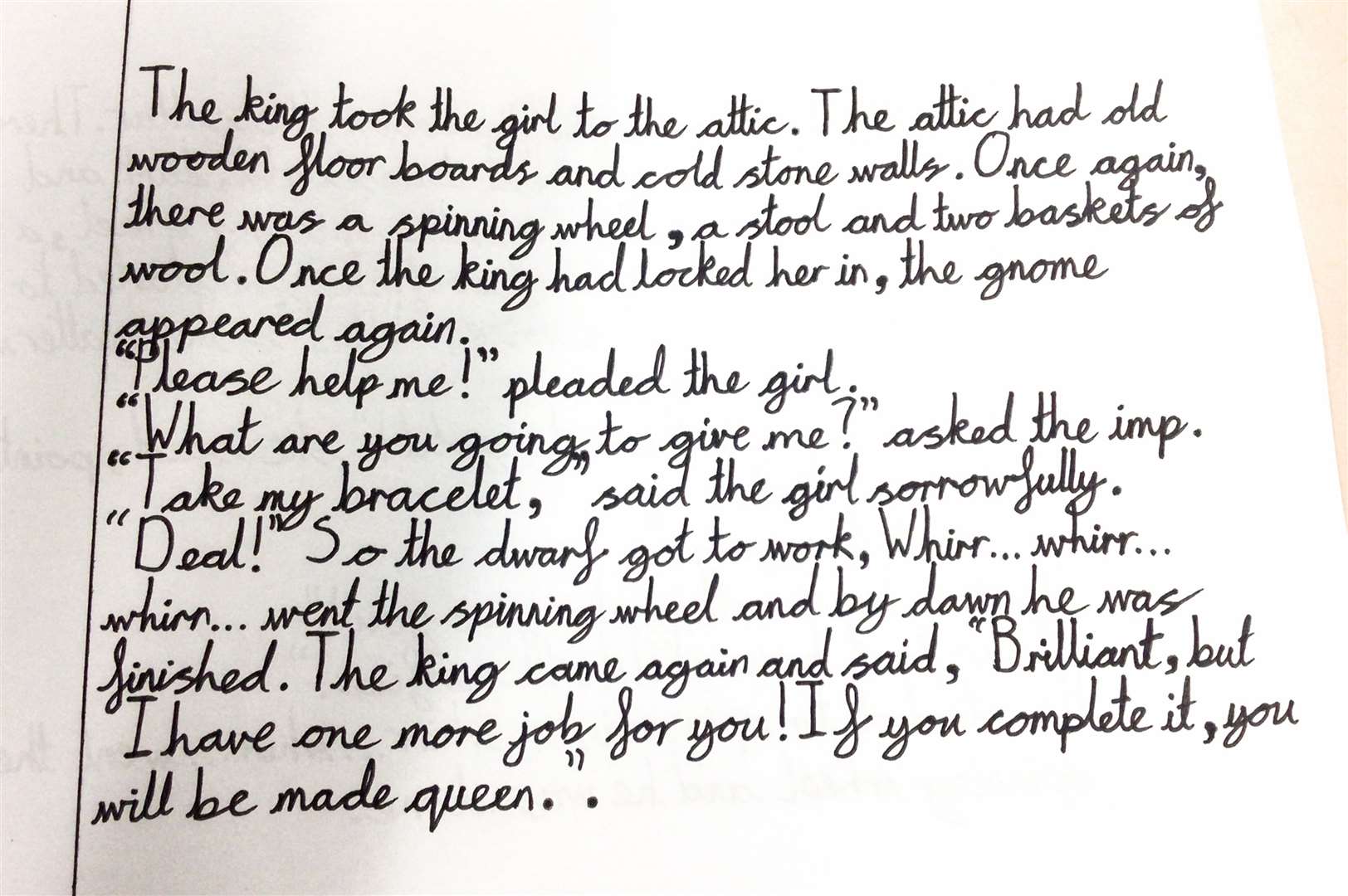 Work by Olivia, who won Y6 Best Setting Description.