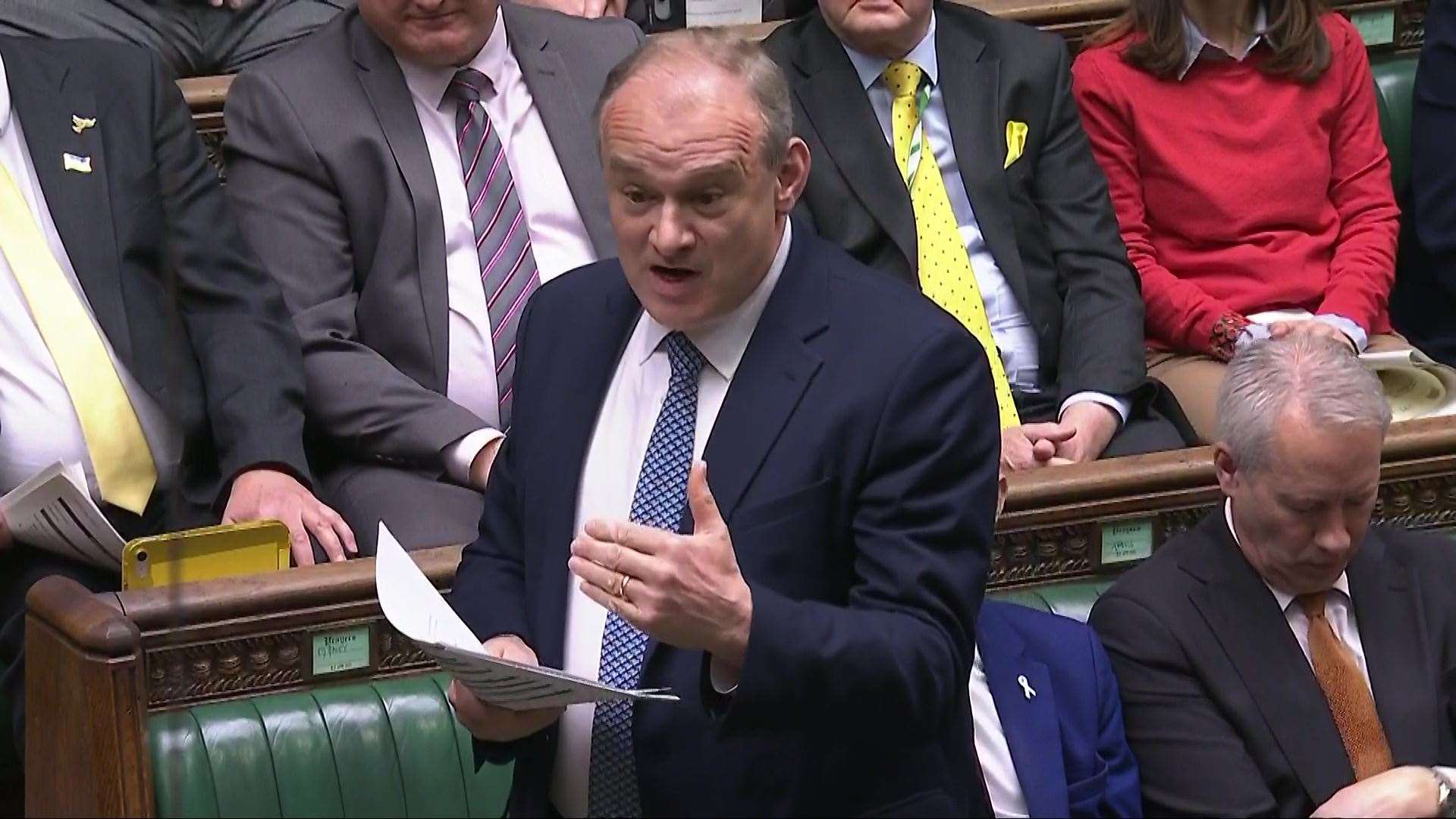 Sir Ed Davey speaking in Parliament (House of Commons/PA)