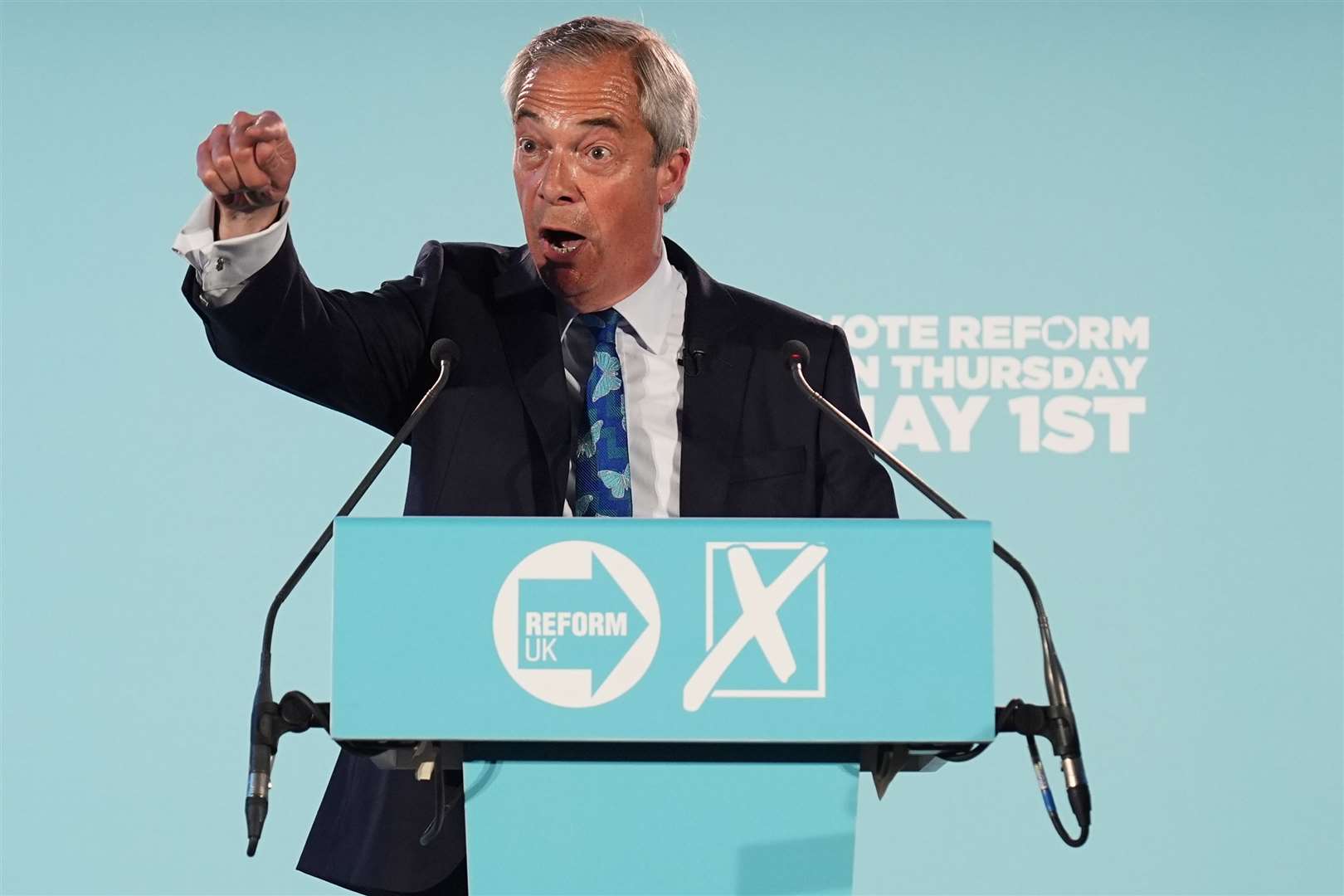 Nigel Farage’s party is expecting to make significant gains on Thursday, with the leader saying he believes Reform will win ‘two or three’ of the six mayoralties up for election (Jacob King/PA)