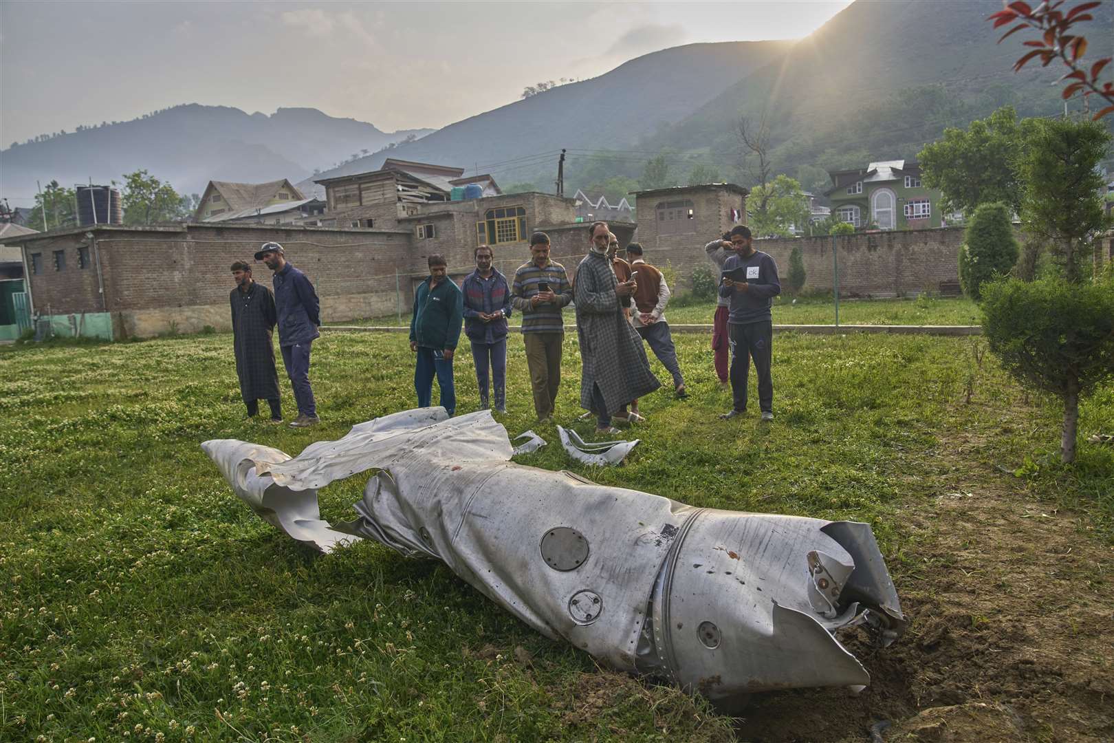 Pakistani officials claimed to have shot down five Indian jets overnight (AP Photo/Dar Yasin)