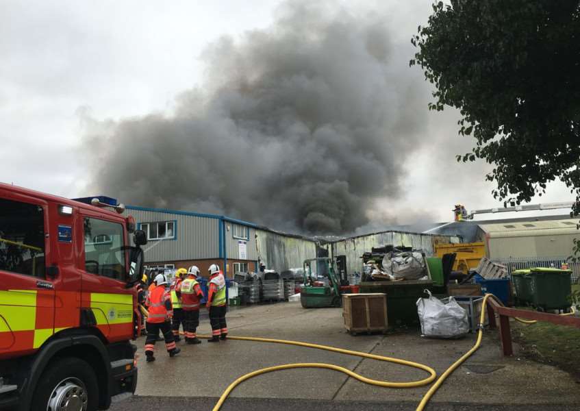 Fire crews tackling the Caxton Road blaze