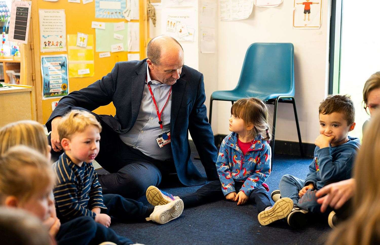Paul Harrison, assistant principal corporate services, visited Stepping Stones Pre-school in Littleport where he shadowed apprentice Tegan Bedford
