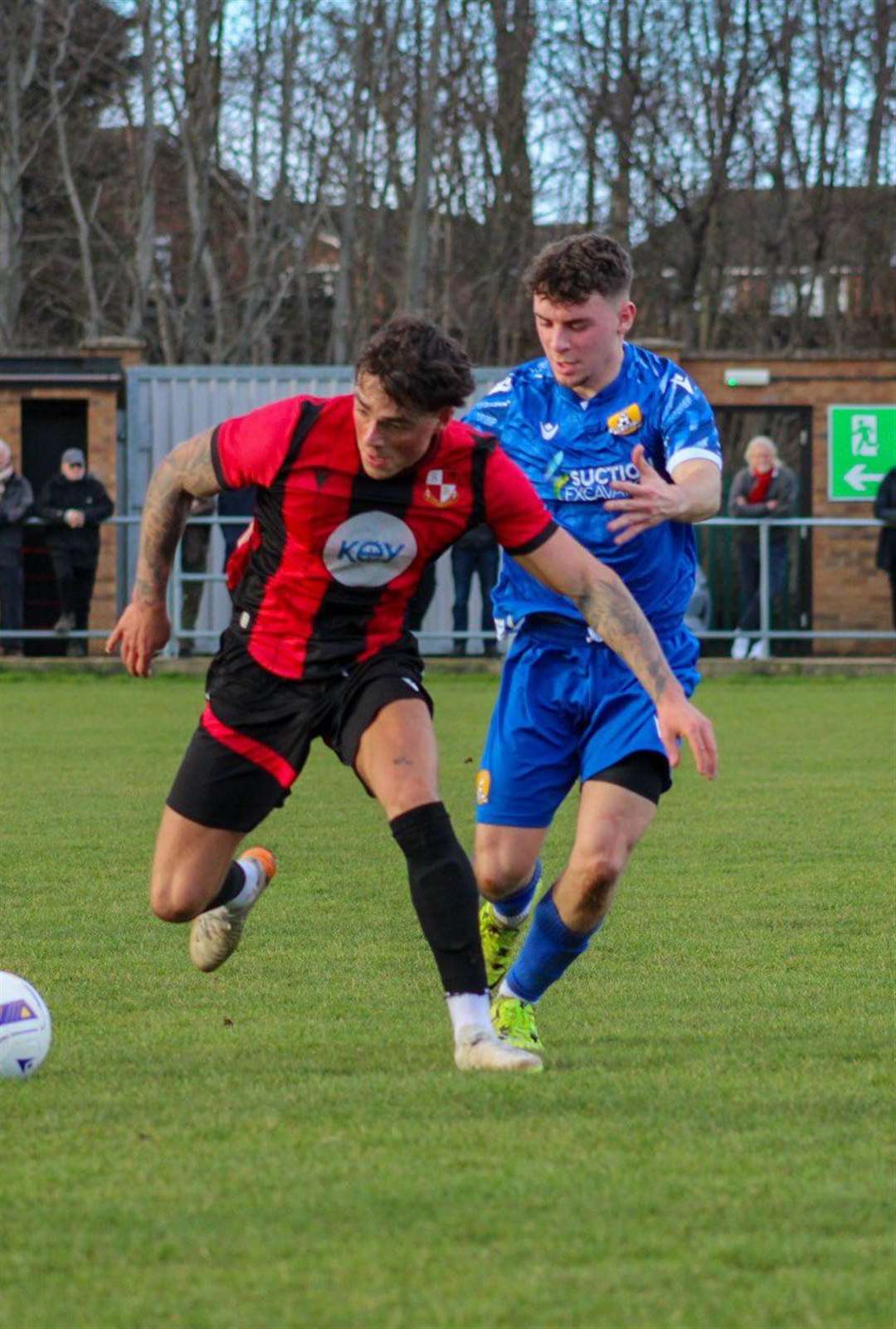 Harry Biggs scored a late equaliser for March Town today. Pictures: Amber Kent