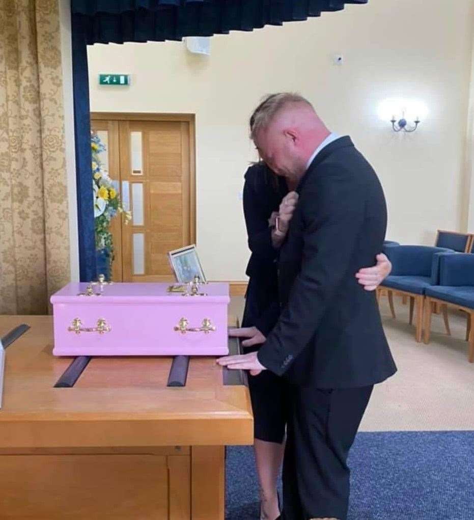 Tragic moment as Kirsty and Ricky say goodbye to their baby girl.