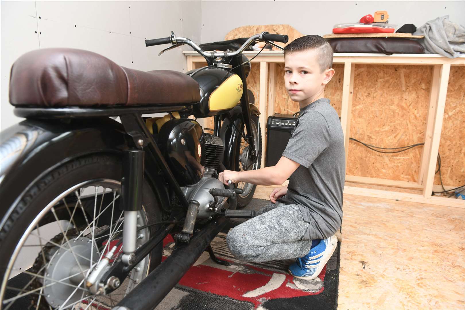 Reece Doughty (11) with his project.