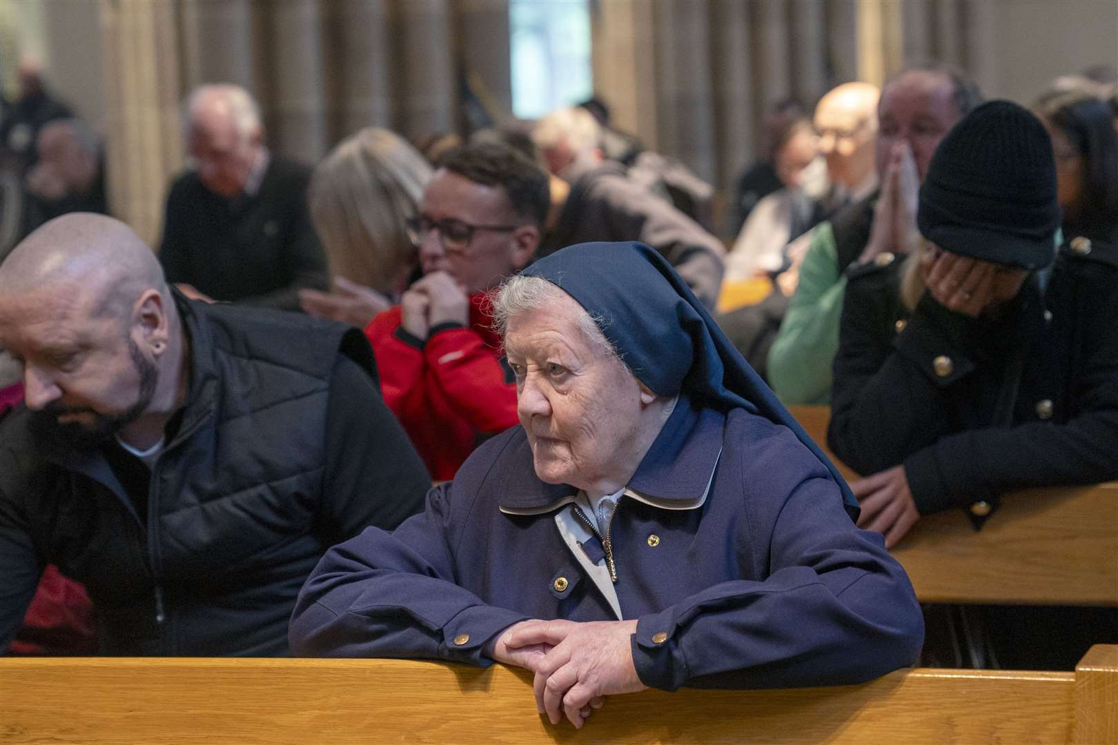 Members of the congregation during a special Easter Monday Mass at St Andrew’s RC Metropolitan Cathedral in Glasgow (Jane Barlow/PA)