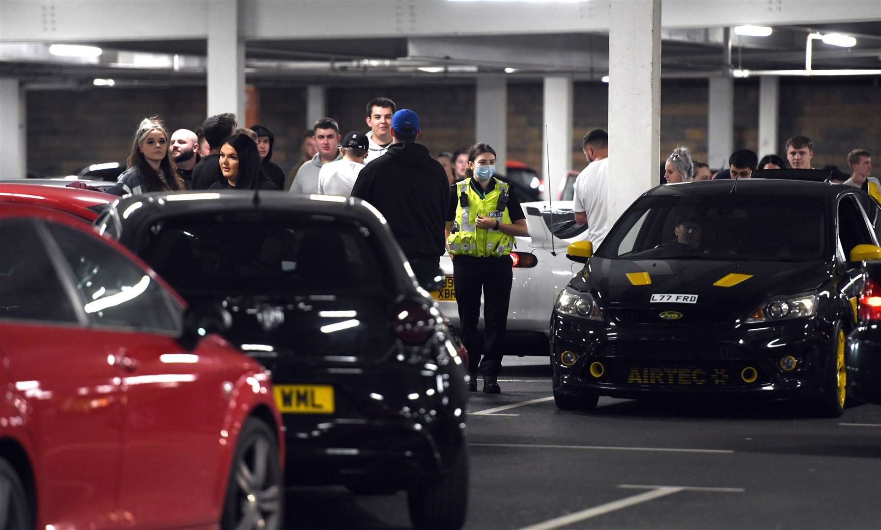 Police at the car Rally in Tesco's car park in Wisbech. (41123859)