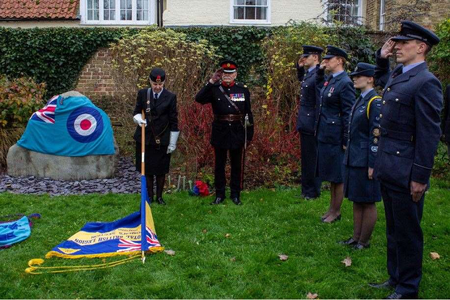 Wing Commander Kate Farley-West of RAF Wyton and Colonel Roger Herriot OBE DL unveil the RAF memorial in Chatteris.Photo: Tina Prior. (53021649)