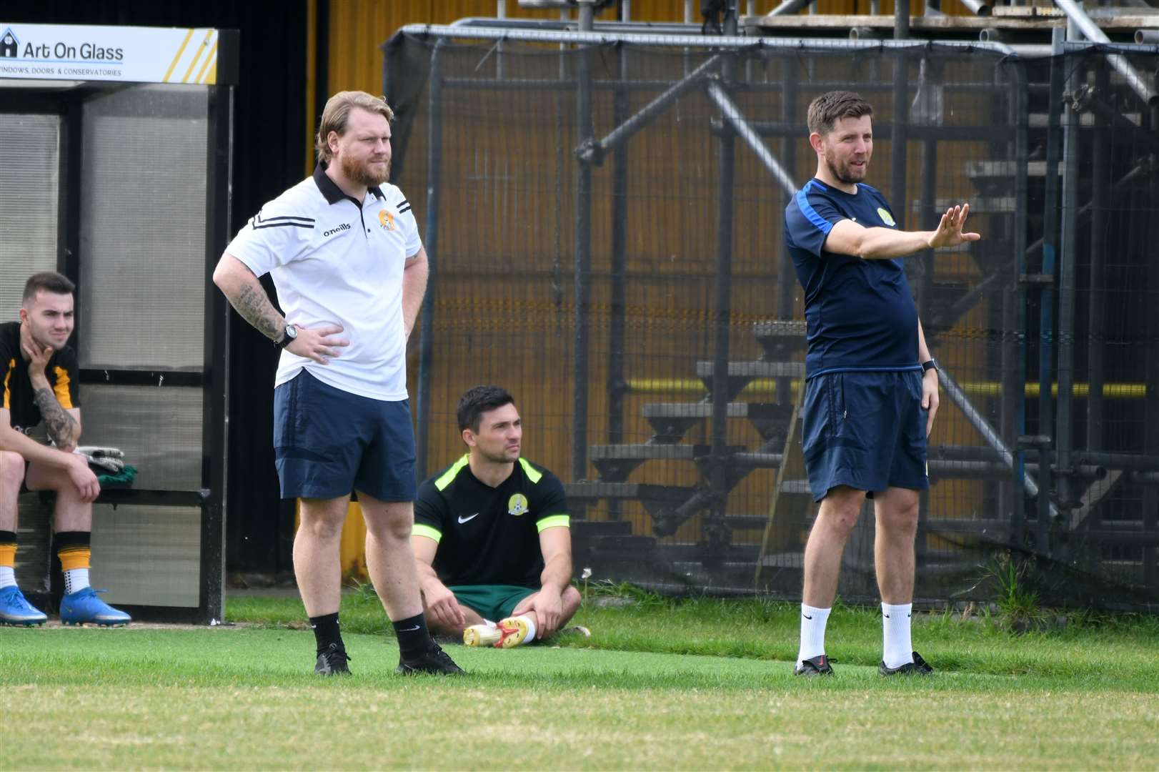 Manager Ash Taylor and assistant Guy Habbin