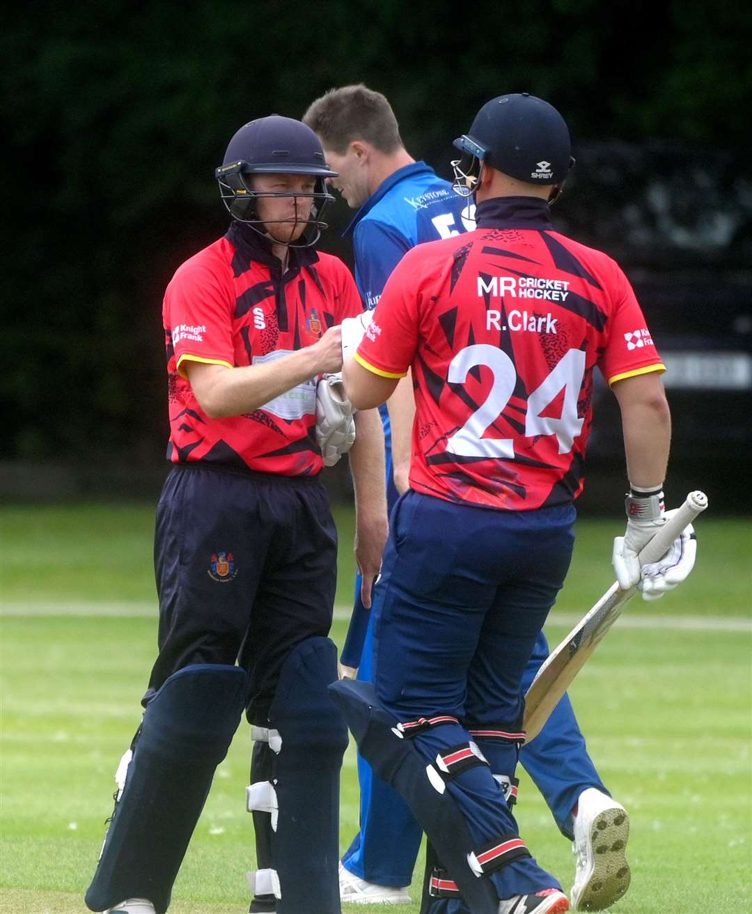 Josh Bowers and Ryan Clark in bat for Wisbech v Copdock & Old Ipswichian