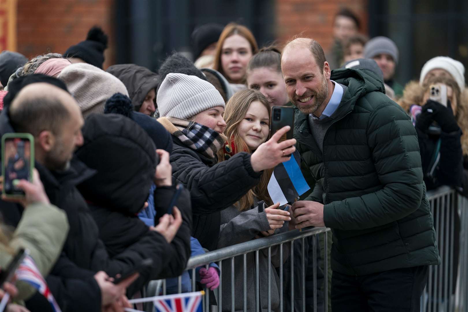 The Prince of Wales during a walkabout in Tallinn (Louis Wood/The Sun/PA)