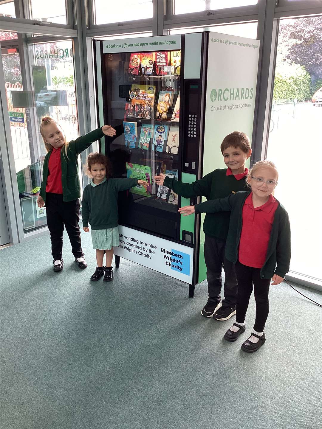 Pupils can now pick out a book of their choice from the vending machine