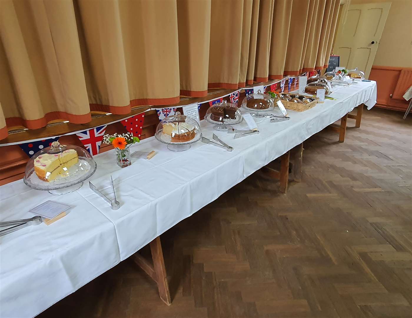 A selection of cakes in the church hall