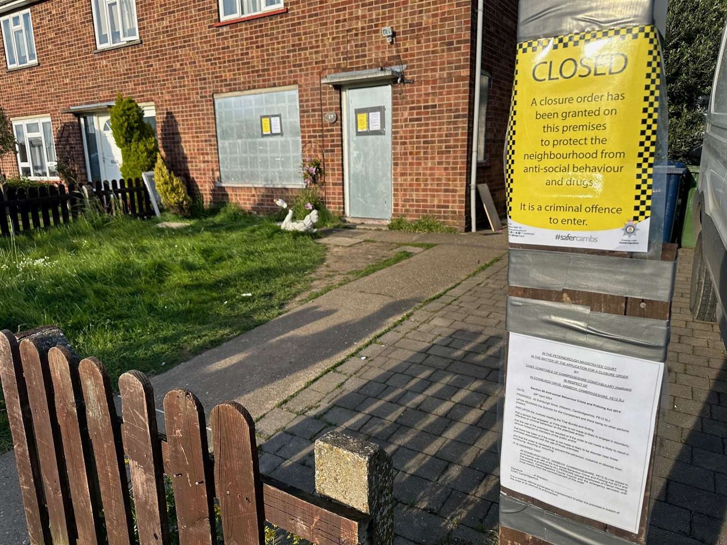 The property has been boarded up so no one can enter. Picture: Policing Fenland