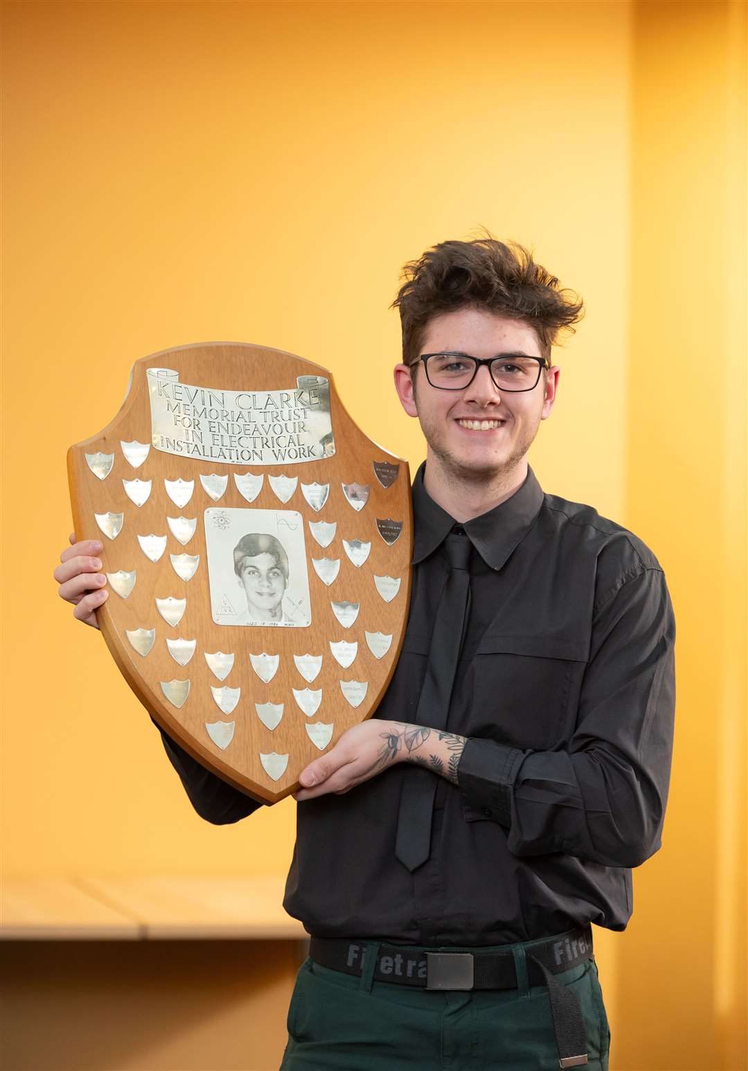 Tomas Rawlings collecting the Kevin Clarke Memorial Trophy. Photo: CWA/Paul Tibbs.