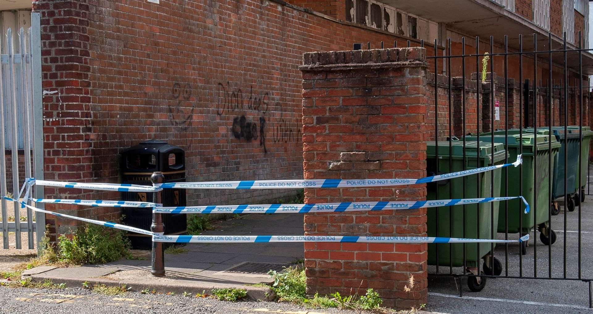 The area around The Globe in Wisbech's Market Place has been taped off today. Pictures: Michael Fysh