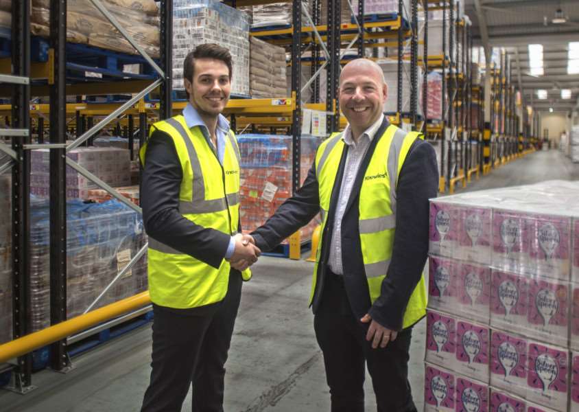 Knowles Transport commercial director Alex Knowles (left) celebrates the new contract with Paul Jaggard, head of logistics at The Silver Spoon Company.