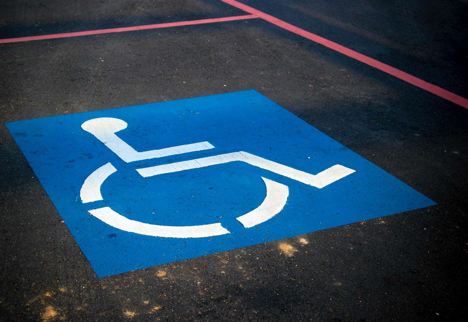 A disabled parking space