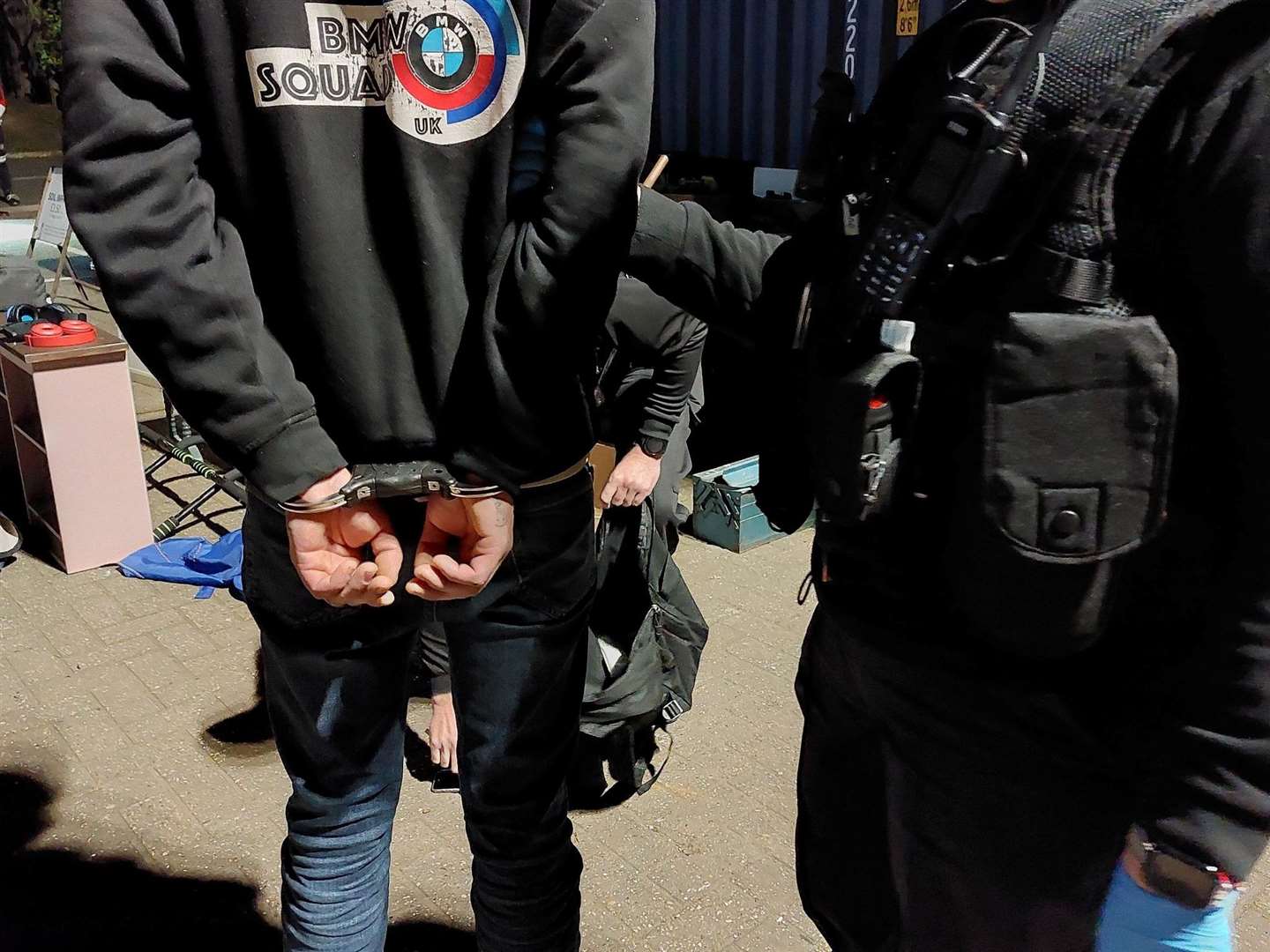 Police arrested three people who were found on the site. Picture: Policing Fenland