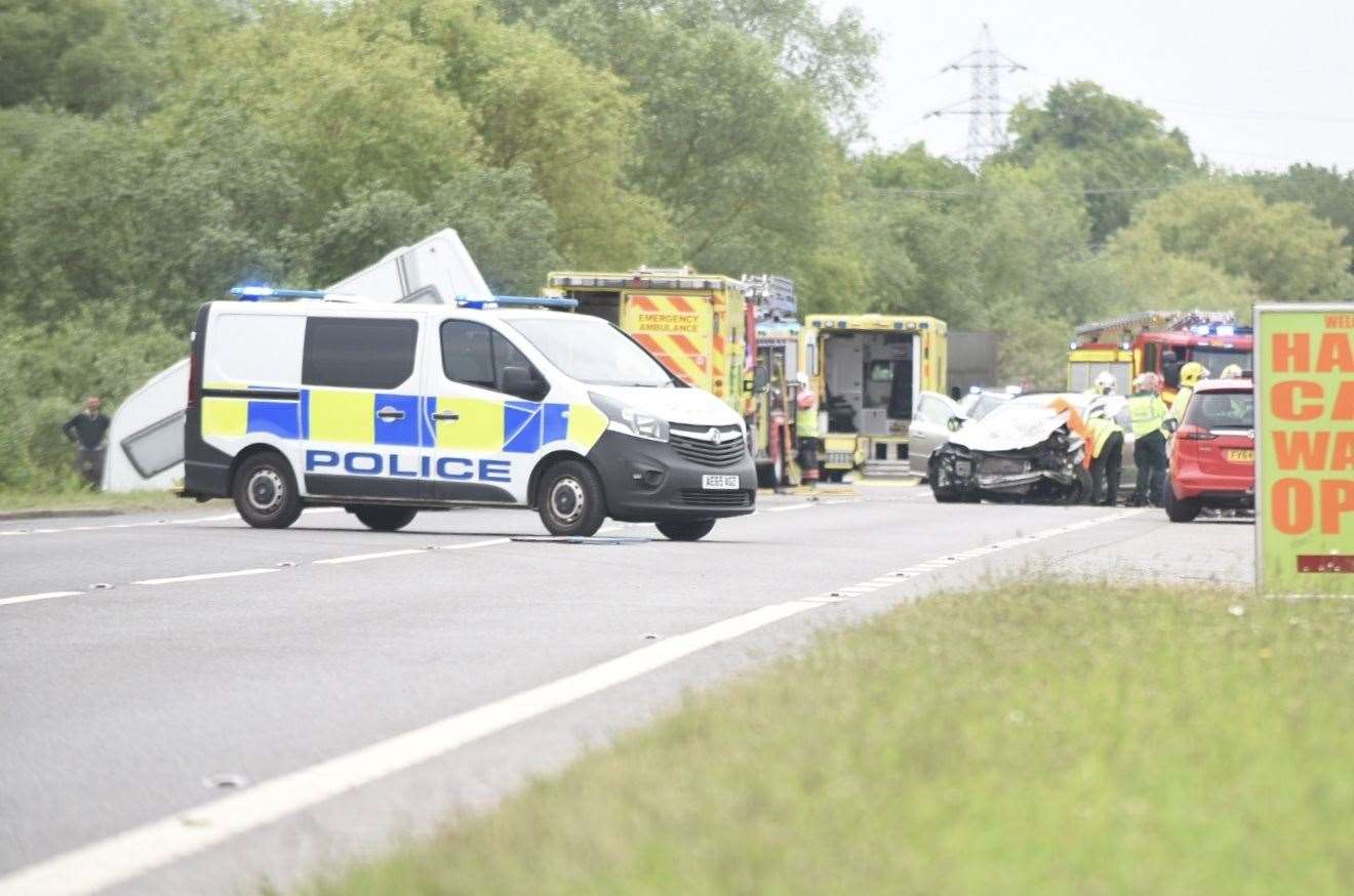 The scene this afternoon shortly after the accident
