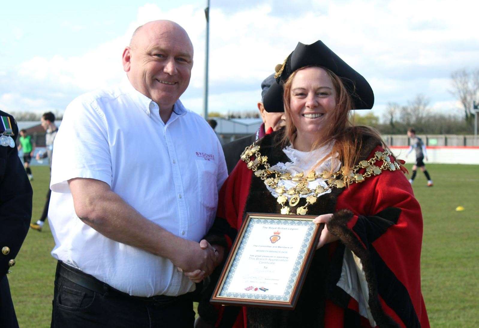 Bygones with their Armed Forces Covenant Award. Andy Maul and Wisbech Mayor Susan Wallwork. (63204070)