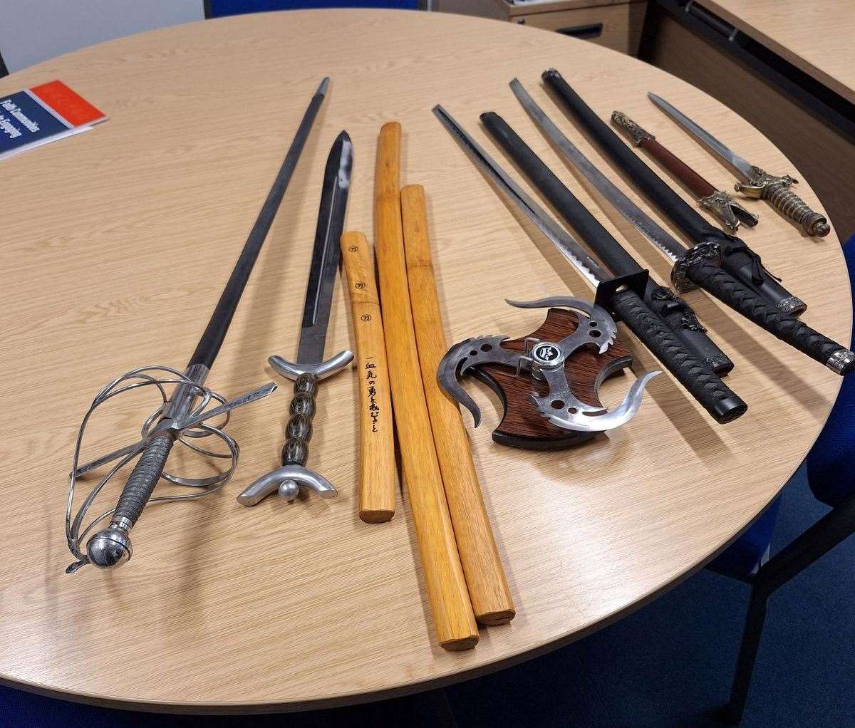 Some of the more unusual weapons that were handed in during the recent amnesty