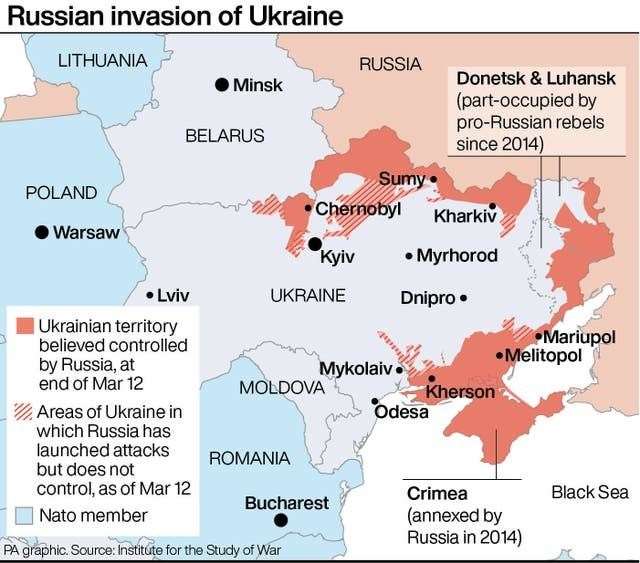 How the war is progressing (PA Graphics) (55458541)