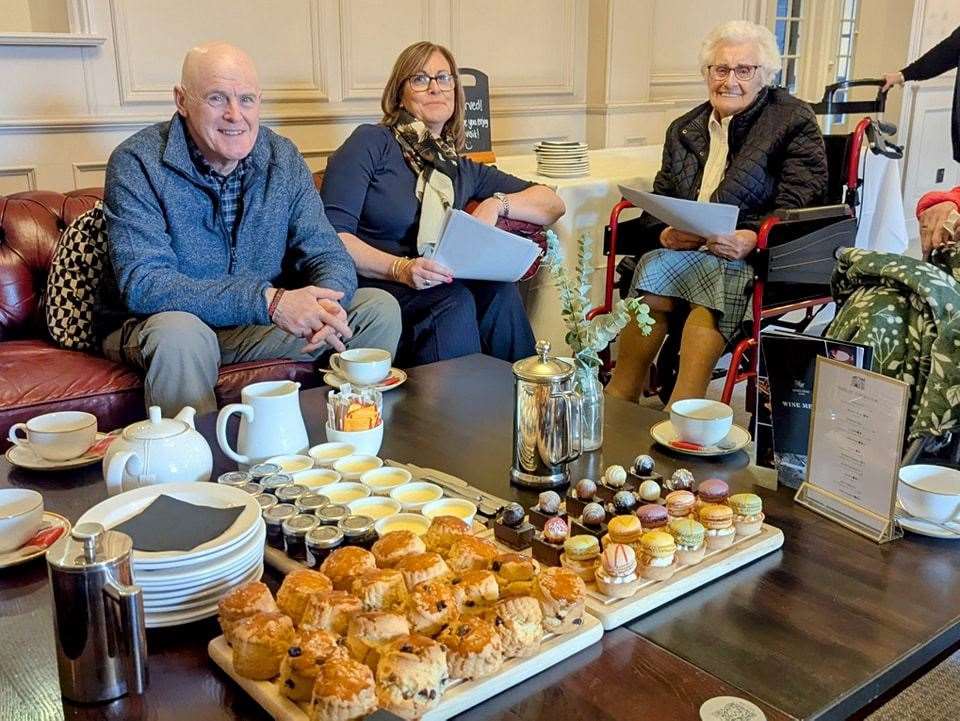 Betty and family enjoying the spread put on by the Duke's Head Hotel