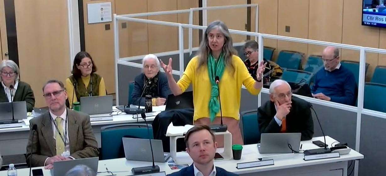 Councillor Ros Hathorn speaking at Cambridgeshire County Council meeting on Tuesday