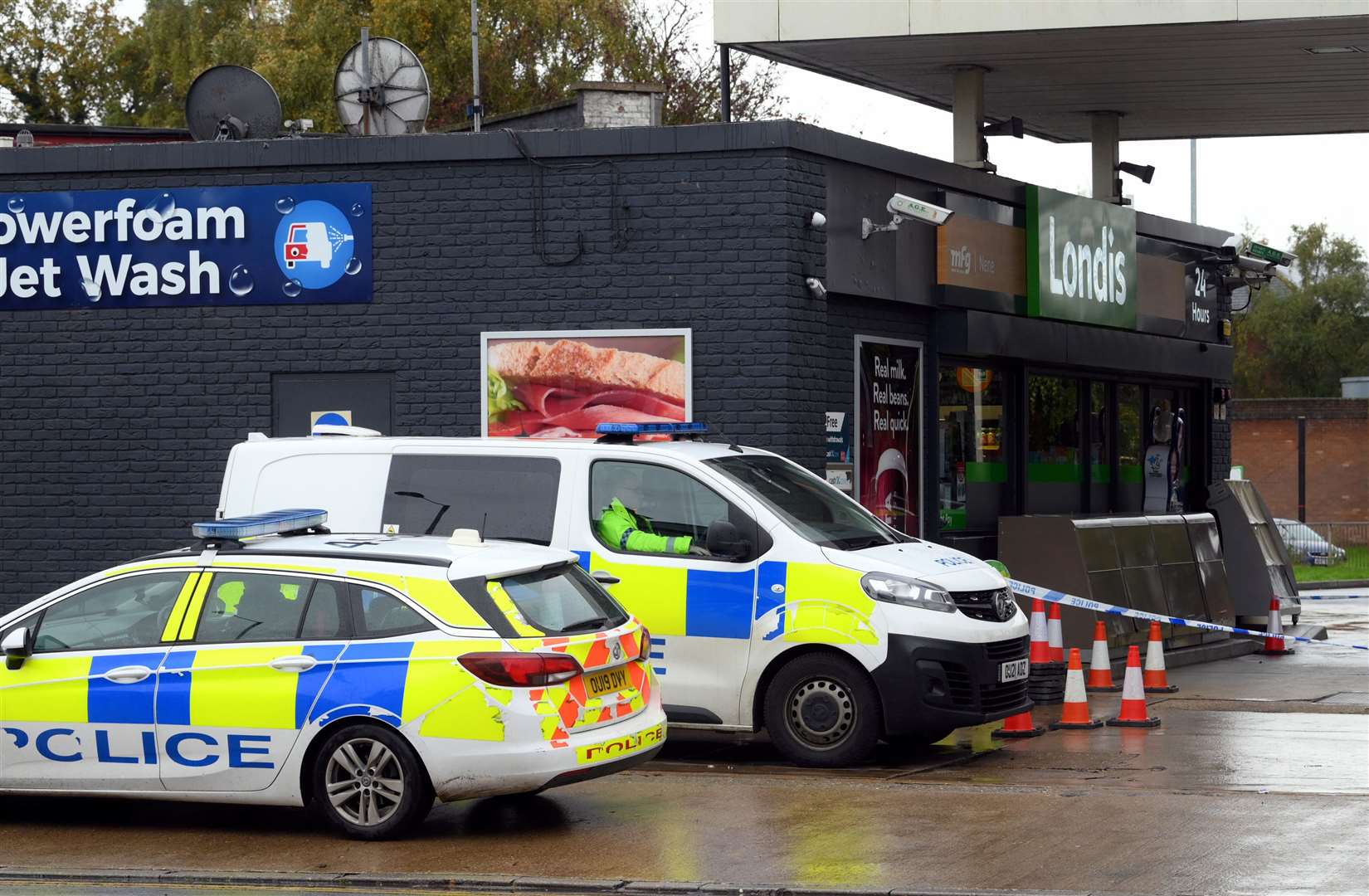 Police at BP garage on Lynn Rd Wisbech