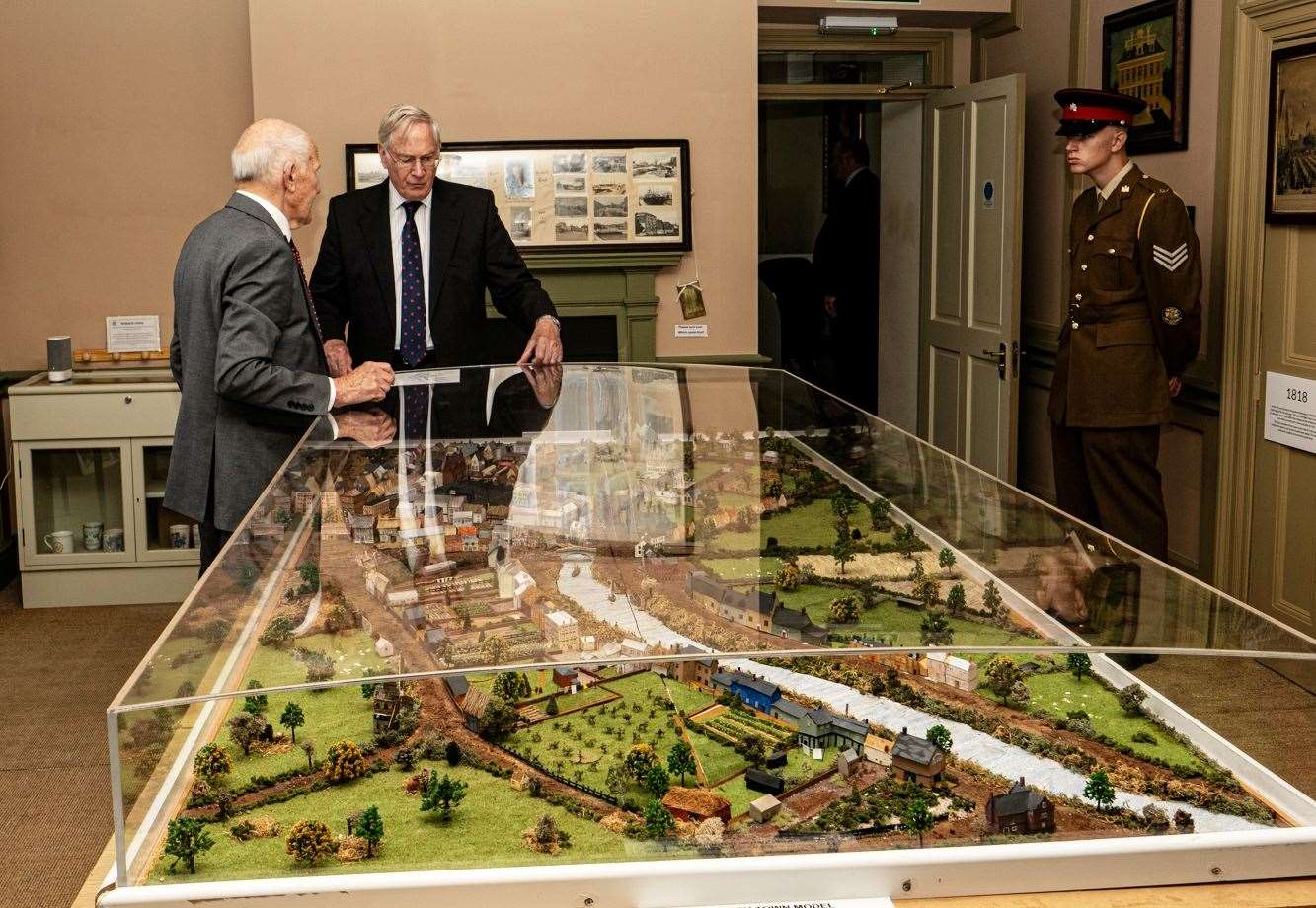 D Crouch shows HRH the 1795 Wisbech Town Model