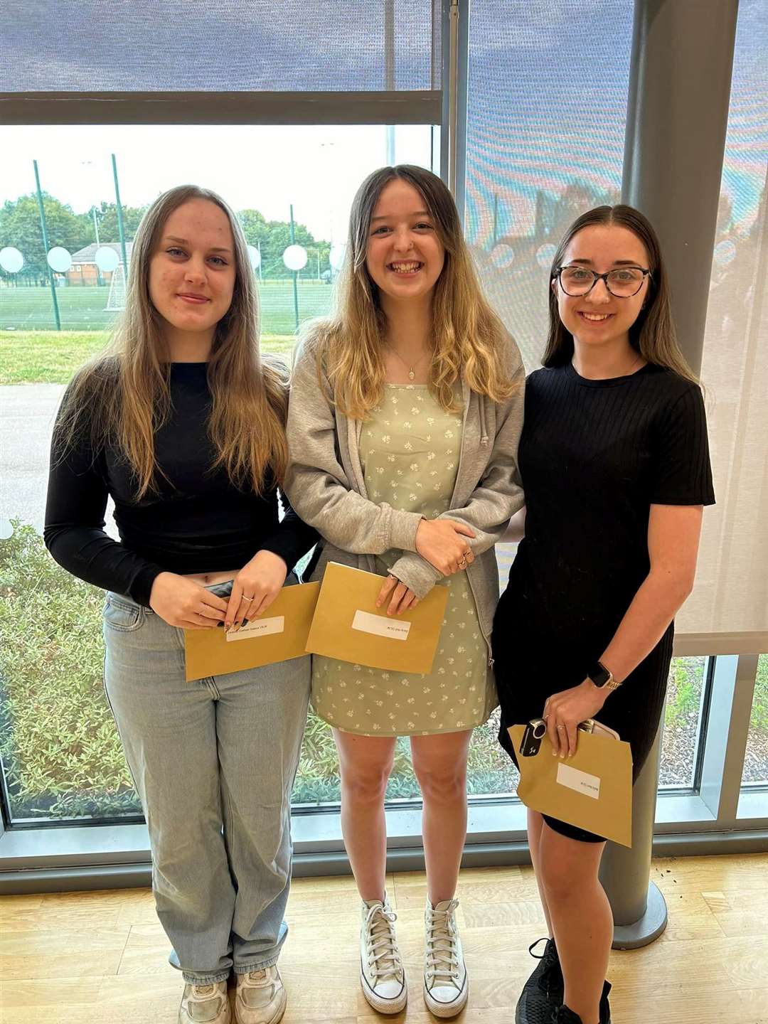 Happy Cromwell students with their results.
