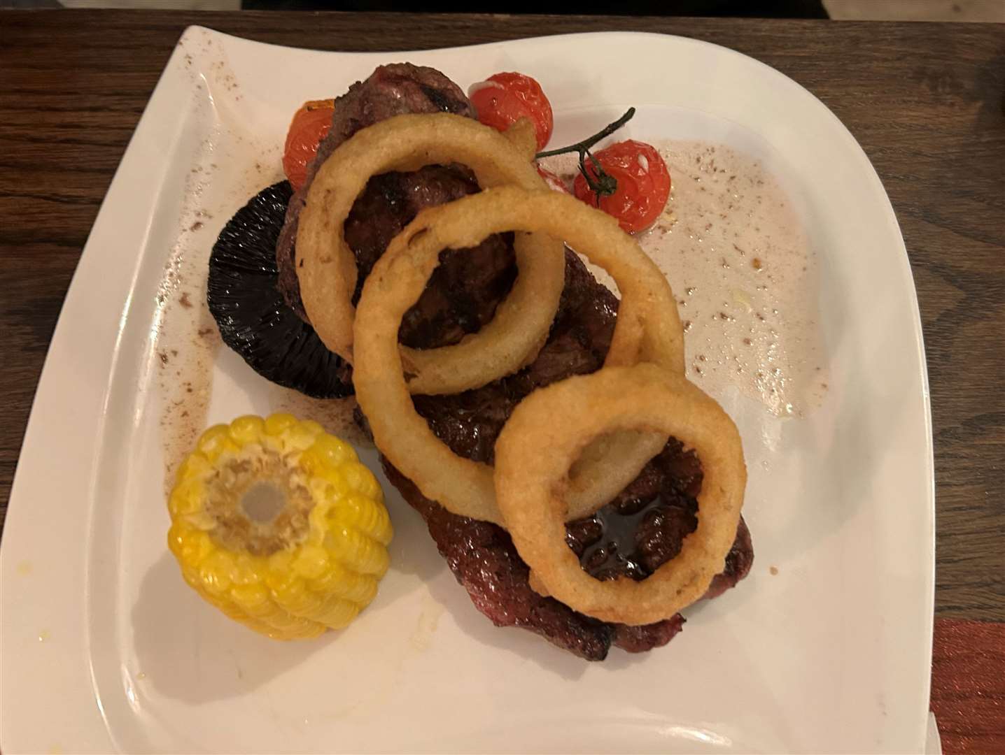 Brandon had steak as his main with all the trimmings