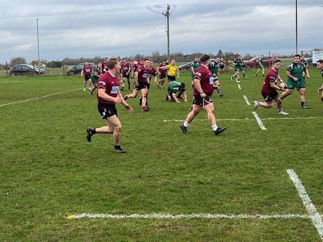 Sam Chapman passes out in a typical fast rotation ball with a penalty advantage