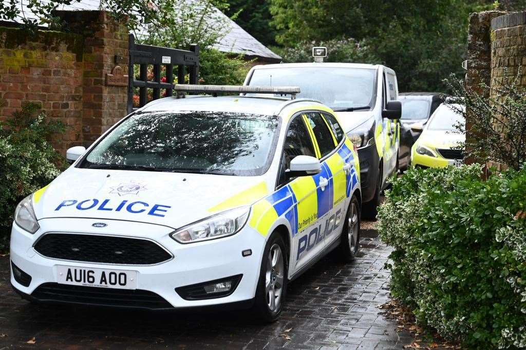 Police at the scene in Lady’s Drove in Emneth