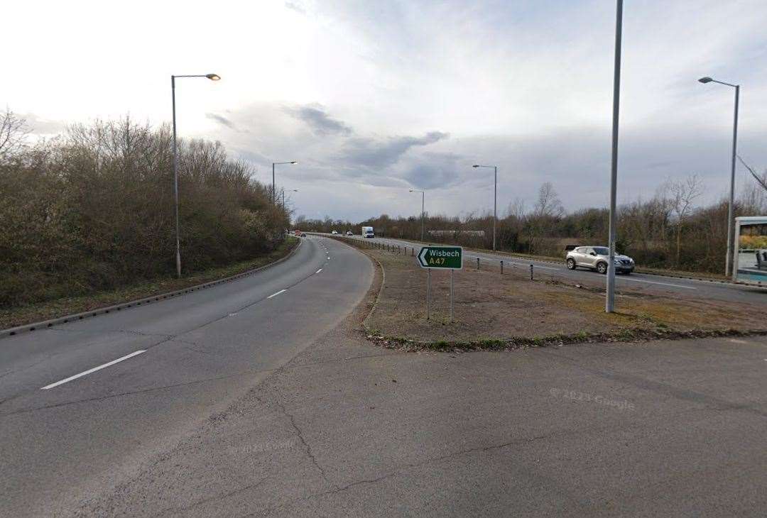 Police are appealing after a crash took place on the A47 heading towards Wisbech. Picture: Google Maps