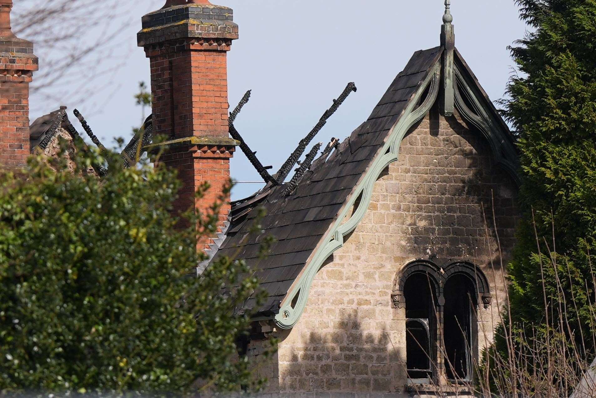 The roof of the building collapsed as a result of the fire (Jacob King/PA)