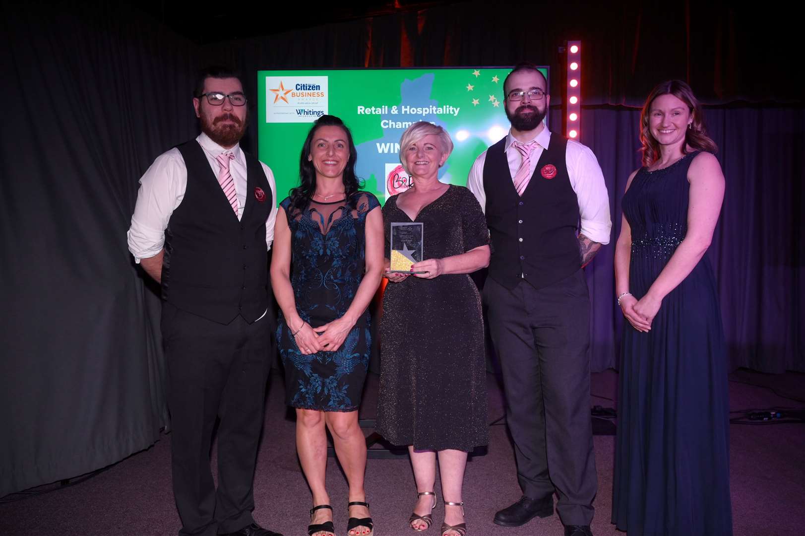 Fenland Citizen Business Awards 2025 Retail & Hospitality B&R Dining - the award was presented by Hayley Wilson of category sponsor Fenmarc