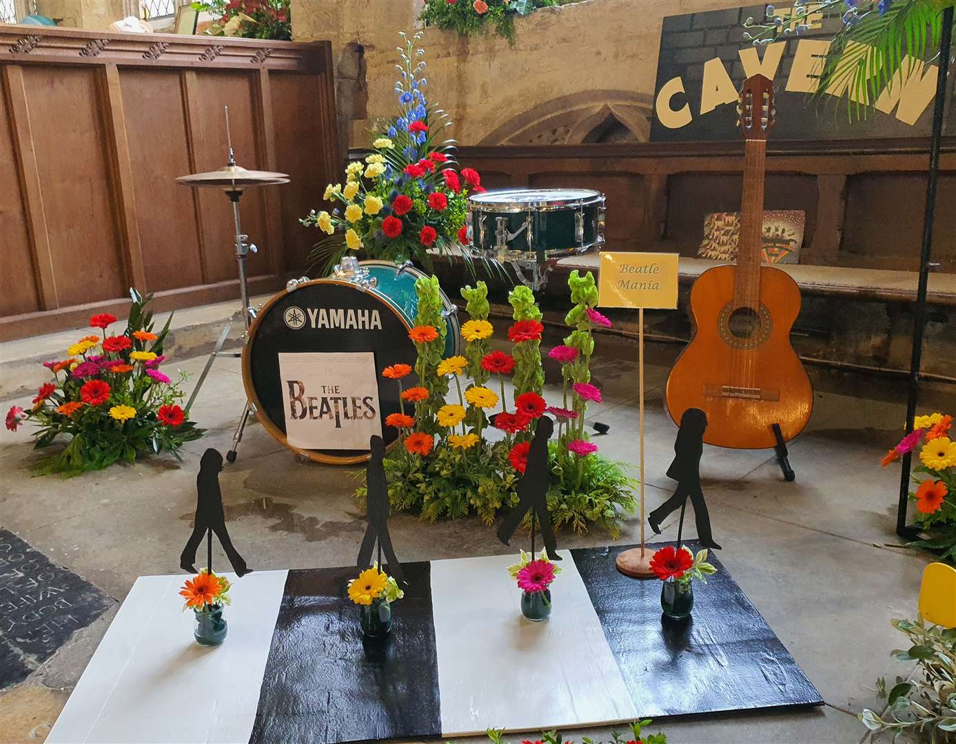 The Beatles featured in this display
