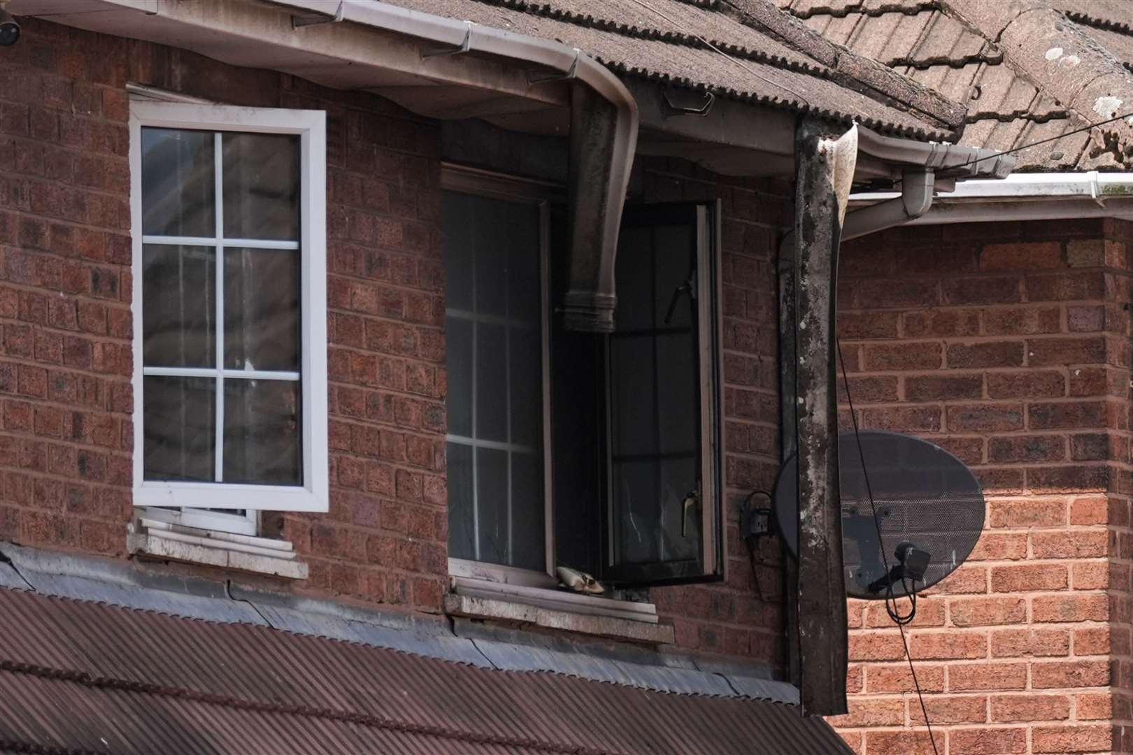 The damage to the property (Jacob King/PA)